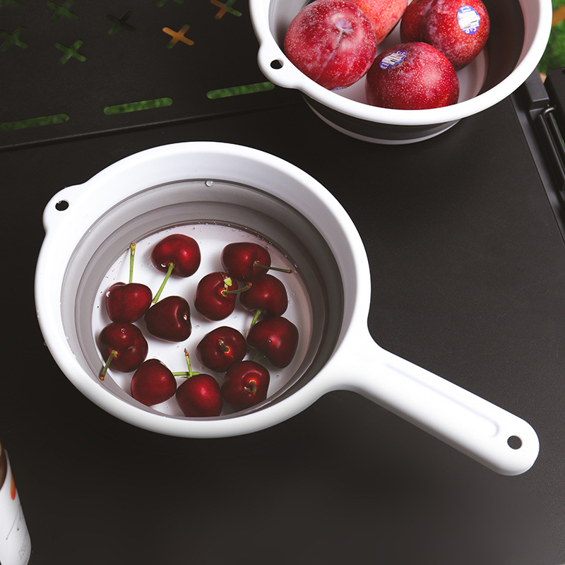 Creative Kitchen Bath Fruit Storage Kitchen Tool and Bath Ladle Long-Handled Collapsible Ladle for Drain Water
