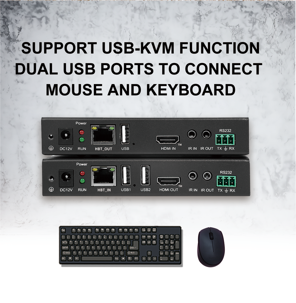 4Kx2K@30Hz HDBaseT Extender with 70m Transmission and Zero-Latency for Multi-Screen Projects