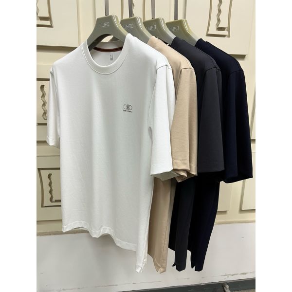 Men's 100% Cotton Casual Style T-Shirt Breathable Oversized Short Sleeves Quick Dry Workout Running Solid Pattern 200 Grams