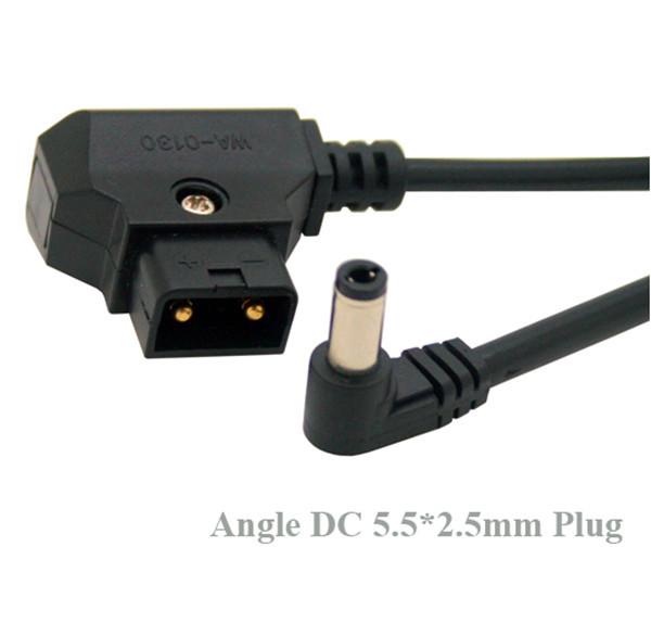 1.5M D-Tap Male to Right Angle DC 5.5x2.5mm Cable for DSLR Rig Power V-Mount Anton Battery