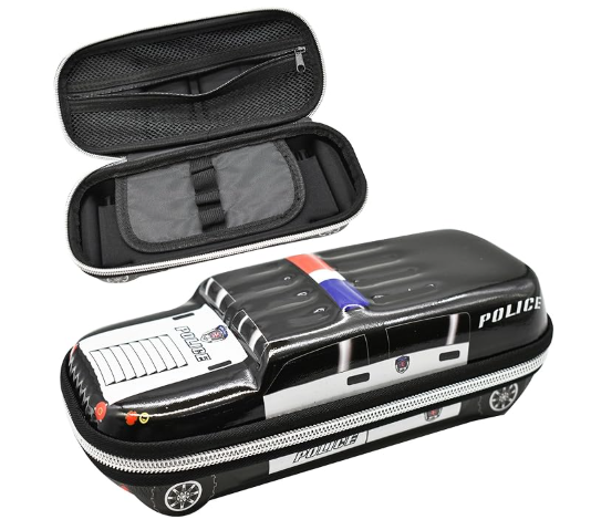 Large Capacity  Pencil Case Storage Cool Pencil Box Car Pencil Pouch Stationery box Black Waterproof and Shock proof Made of EVA Material