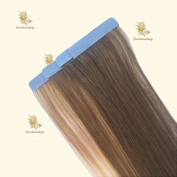Pre-Bonded Style Tape Invisible Tape Human Hair Extensions with Thick and Seamless Ends