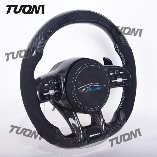 Soft Mercedes Benz Car Steering Wheel With Carbon Fiber LED Display