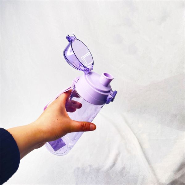 Outdoor Drinking Accessories HANDGRIP Tritan Plastic Water Bottle with Motivational Time