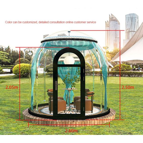 18-20 Person Transparent Wind Resistant Dome Prefab House for Hotel and PC Accommodation Solution