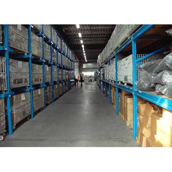 Silvery Foldable Galvanized Pallet Wire Mesh Cages For Warehouse Storage