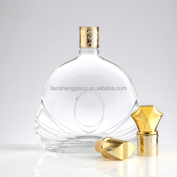 Botella de vidrio para estampado en caliente 200ml 375ml 500ml bebidas alcohólicas Vodka Gin