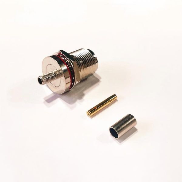 DC-6GHz 50 Ohm N Female Crimp Connector with Brass Plated Ternary Alloy for RF Applications