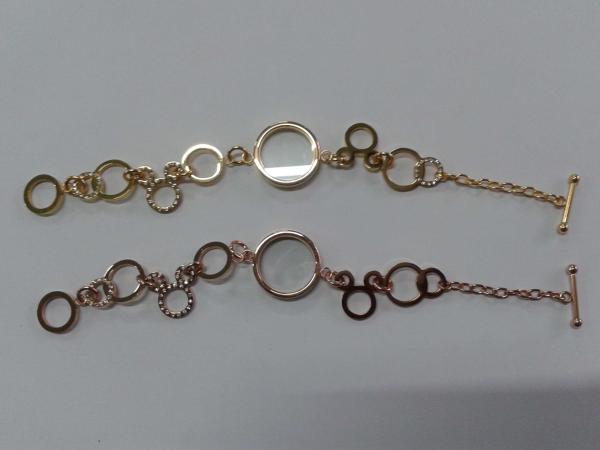Ladies Fashion Micky Mouse Shaped 316L Stainless Steel Floating Glass Locket Bracelets