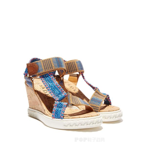 Thick Sole Towering Jute Womens Wedge Heeled Shoes With Colorful Braided Straps