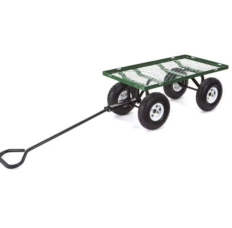 20LBS Capacity Silver Garden Trailer Four-wheel Design for Smooth Transport and Haulin