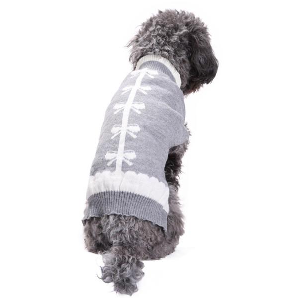 Bowknot Gray Pet Sweater Big Dog Pet Clothes Autumn And Winter Dog Teddy  Clothes