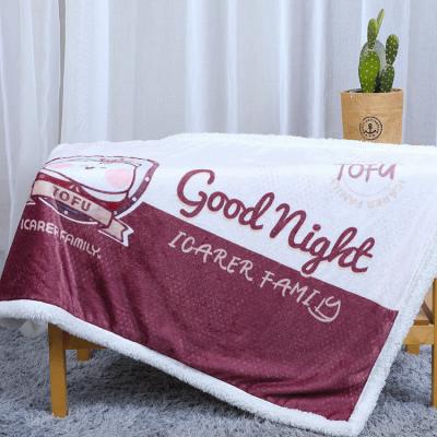 30x40 100 Percent Polyester Throw Double Layer Thick Sherpa Lined Flannel Blanket