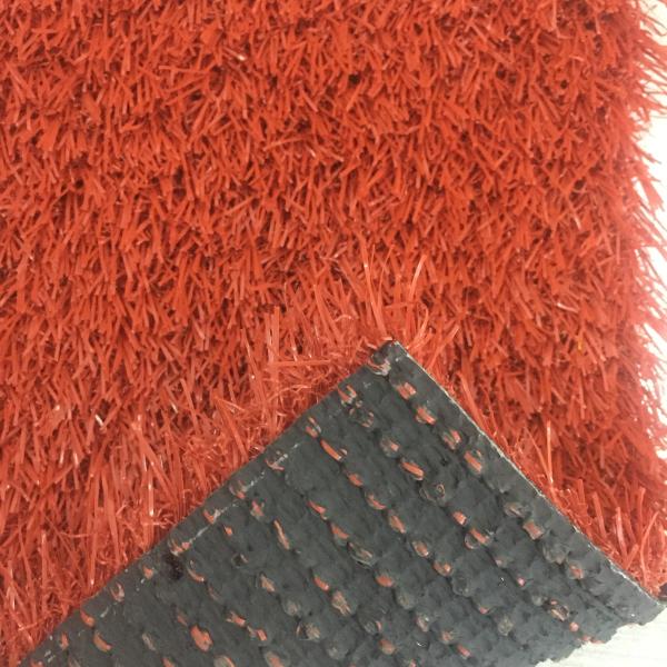 Cricket Field Colorful Artificial Grass / Red Fake Grass Carpet Anti Aging