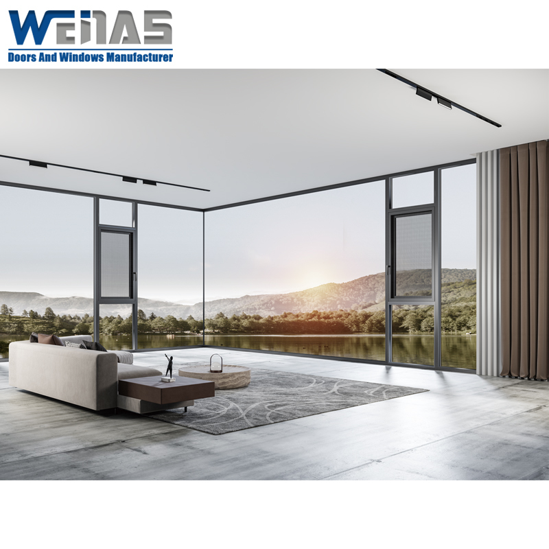 Soundproof Aluminium Exterior Casement Window Double Glass Heat Insulated