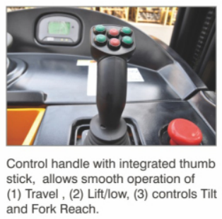 1.8 Ton Reach Truck Forklift Forward Double Scissor 36V Electric Control High Efficiency