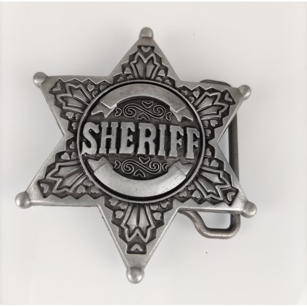 Sheriff Antique Silver Metal Belt Buckle FREE Design Police Officer Belt