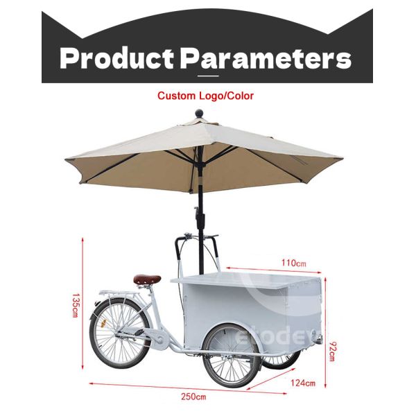 Mobile Food Bike Carts Bicycle Nuts Snack Food Cart with and Mobile Hot Dog Cart