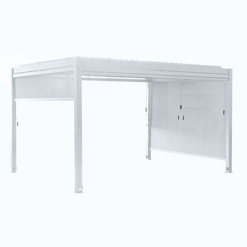 151kg Modern Outdoor Pergola with Bioclimatic Louver Roof and Screen from AJUNION