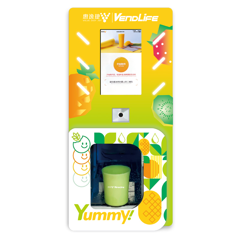 24 Hour Commercial Fresh Fruit Smoothie Vending Machine Kiosk with QR Code Payment Self-Service Operation