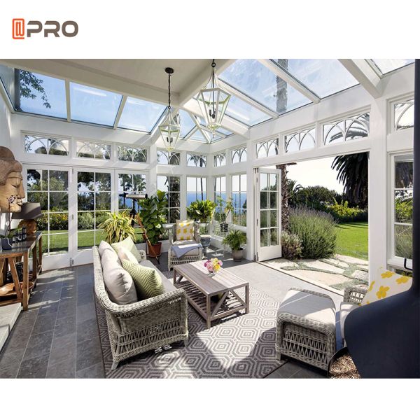 Curved Glass 6063 T5 Pre Built Sunrooms Garden Aluminium Profile Solarium