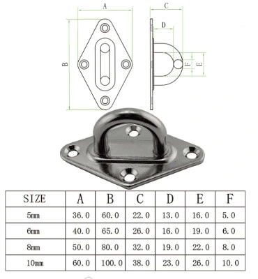 Galvanized Finish Stainless Steel Boat Ring Pad Eye Plate for Marine Hardware Fittings
