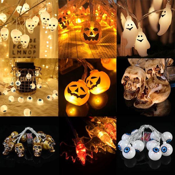 Eyeball String Light Batterey Charged Muticolor Eye Night Light Hanging Wall Decor Festoon Decoration LED Halloween Lights
