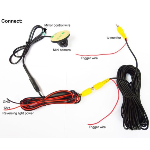 Small Car Reversing Hidden Camera CMOS 480 TV Lines Resolution Wide Angle