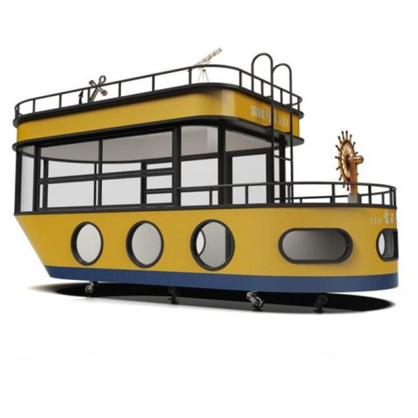 Four-Wheeled Electric Mobile Snack Cart, Multi-Function Dining Cart Stall