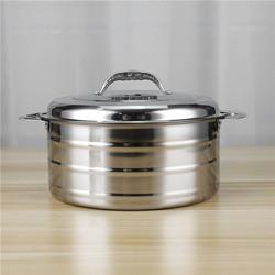 2L Double Wall Kitchen Soup Pots Stainless Steel 410 Food Keep Warm Pot