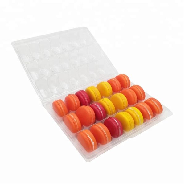 Recycled Cookies Plastic Macaron Packaging 21pcs Blister Packaging Tray