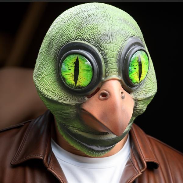 Latex Material Fantasy Mask for Role-Playing and Theatrical Use in One Size Fits Most Design