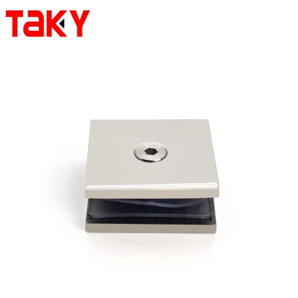 Pince de porte de douche en verre carrée, pince de fixation murale à verre pour salle de bain