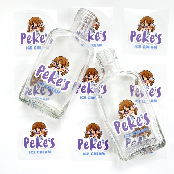 Customized Ice-cream Brand Label Clear Printing Waterproof Transparent Logo for