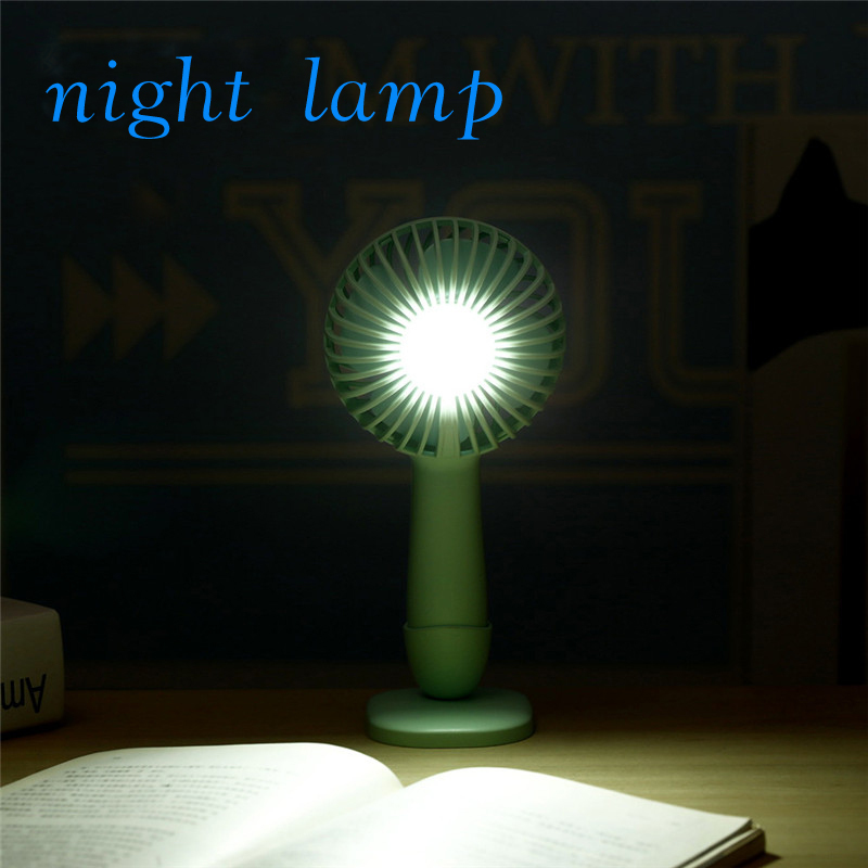 Outdoor Electric Mini Portable Rechargeable 3-Speed LED Light Smart Handheld Fan for Car/RV Use