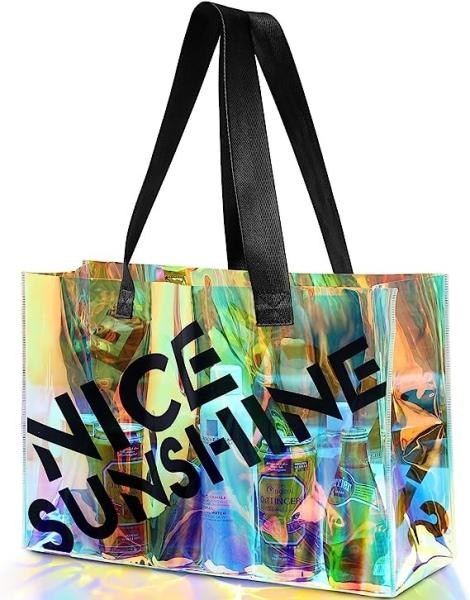 Iridescence Beach Bags for Women - Extra Large Beach Tote Waterproof Sandproof, Pool Bag Travel Picnic Camping