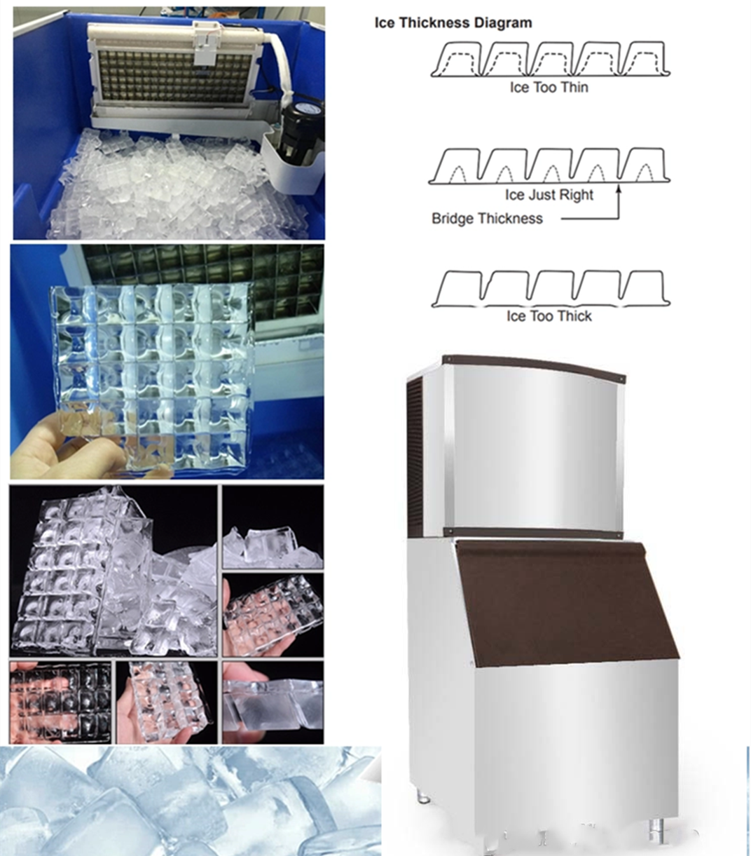 Stainless Steel Ice Cube Maker Machine For Restaurant / Hotels / Supermarket