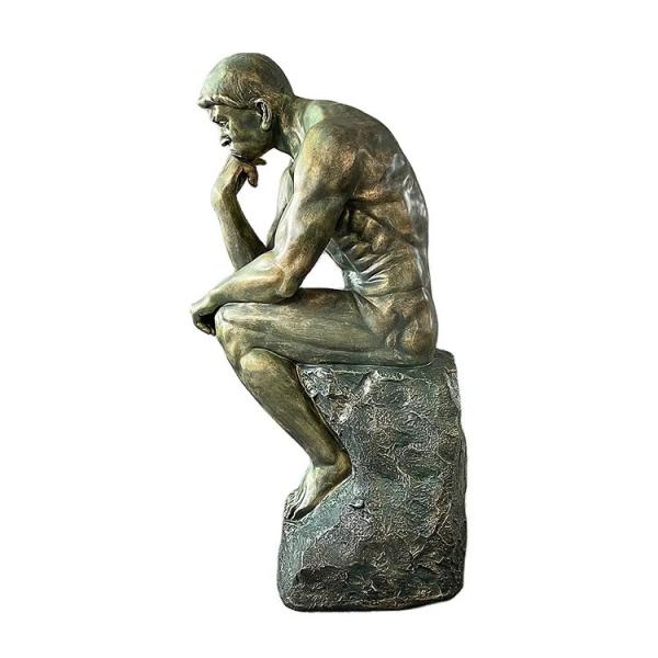 Modern Bronze Thinking Man Statue High Durability Art Decor Sculpture