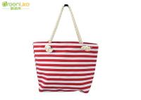 14A Canvas Cotton Tote Bags Red And White Striped Tote