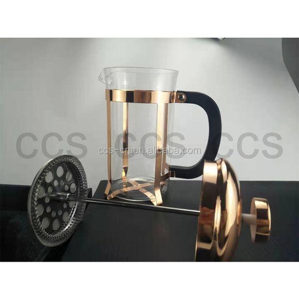 Боросиликатное стекло French Press Дорожная кружка из розового золота Портативная 1000 мл нержавеющая сталь French Press Кофеварки Кофе