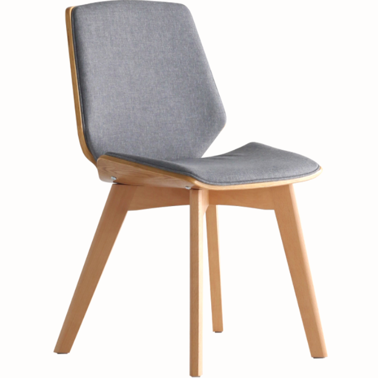 Commercial Economy Fabric Dining Chair with Solid Wood Legs and Modern Fabric Design