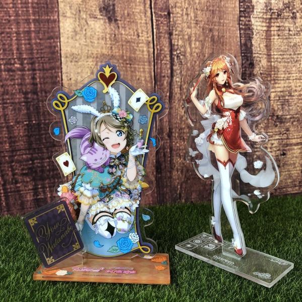 Custom Acrylic stand with LOGO printed;Customized offset printing display stand board with anime figure/star /logo