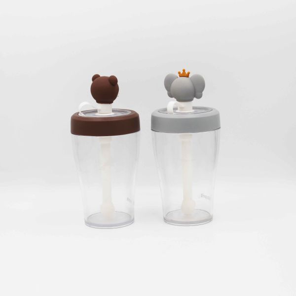 Heat Resistant Cartoon Plastic Water Bottle 430ml Large Capacity