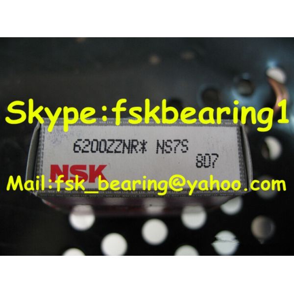 NSK Axial Load 6200ZZ / NR Deep Groove Ball Bearings with Snap Ring for Moto