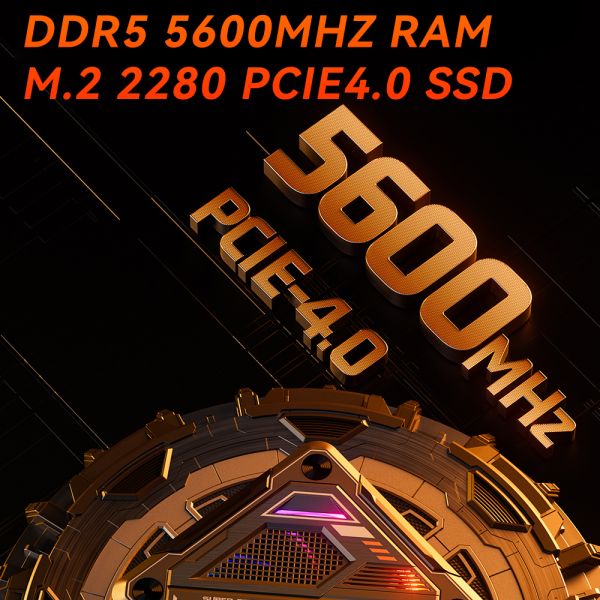 AMD Ryzen R7 7840HS Мини ПК с двойной локальной сетью DDR5 64 ГБ игровой мини ПК со светом