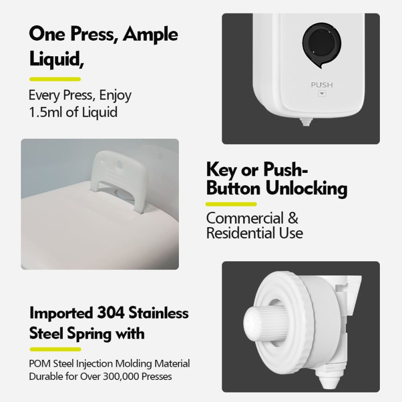ABS Wall Mounted Toilet Cleaner Dispenser 1000ml Capacity With 1 Year Warranty