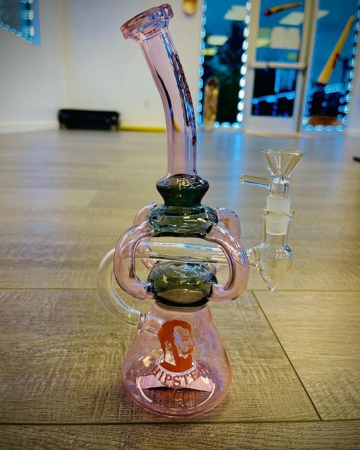 труба курения буровой вышки Recycler 11Inches стеклянная с Banger кварца 14mm