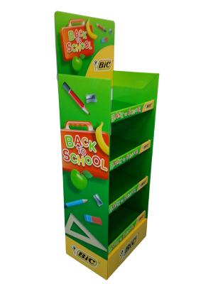 Customizable Corrugated Cardboard Shelf Displays CMYK Offset Printing For School