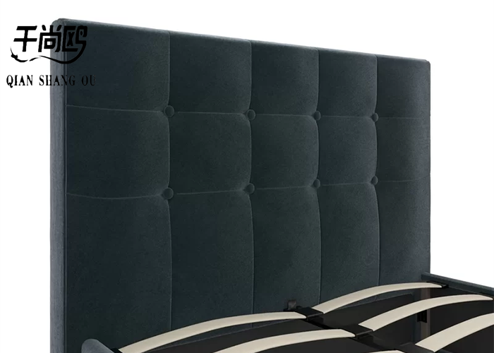 Checkered Stitching Tall Upholstered Bed Low Key Size customizable