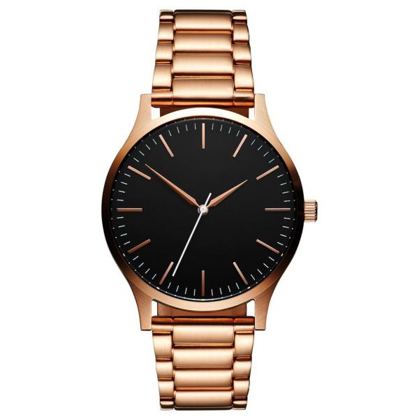 Rose Gold Mens Stainless Steel Watches With White Dial Custom Logo